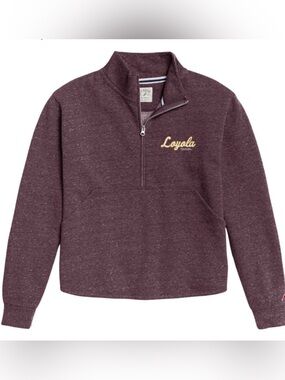 Loyola Chicago University Zip-Up Pullover Sweatshirt - Maroon